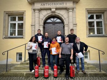 Vertrauen der öffentlichen Hand. Brandschutzhelfer-Referenzen aus Ministerien, Behörden, Gerichten, Ämtern. Hier beim Amtsgericht 1 in Hersbruck.