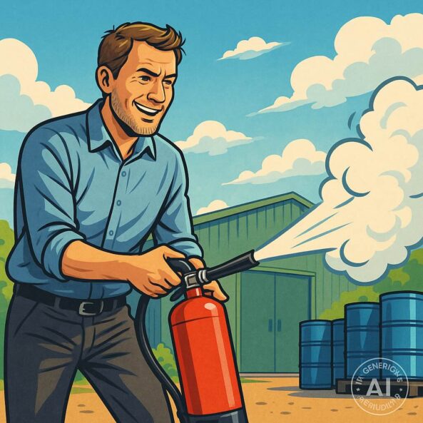 Brandschutztraining mit Simulator: Praxis macht sicher (KI-generiert)