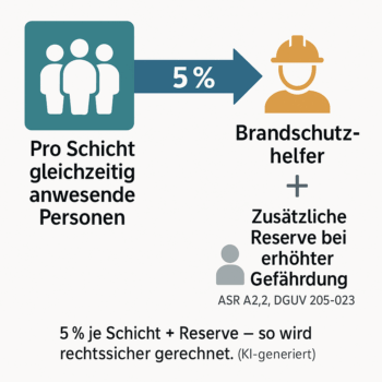 5-Prozent-Regel für Brandschutzhelfer pro Schicht – Berechnung nach anwesenden Personen