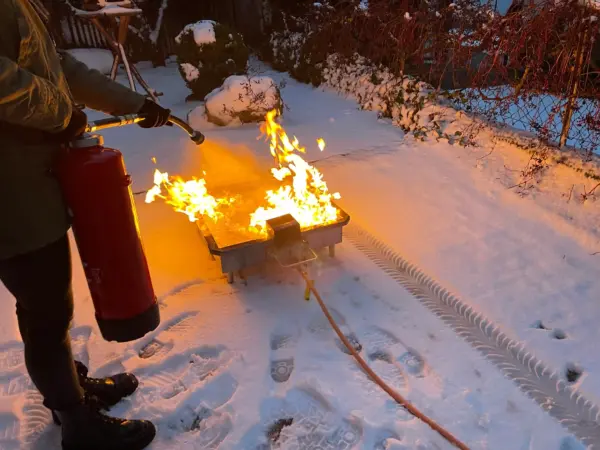 Brandschutzhelfer-Ausbildung in Bayreuth, im Winter